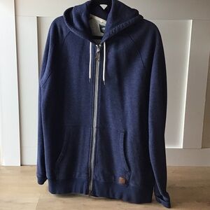 Men’s Roots XL Dark Heathered Blue Zip-Up Sweater